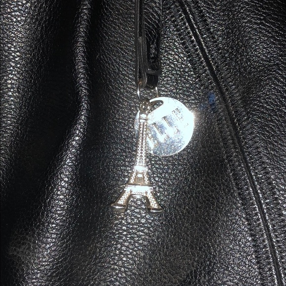 Elle black faux leather purse with metal accents - Picture 2 of 5